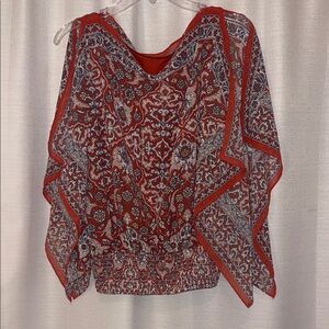 Max Studio Otange and White Blouse